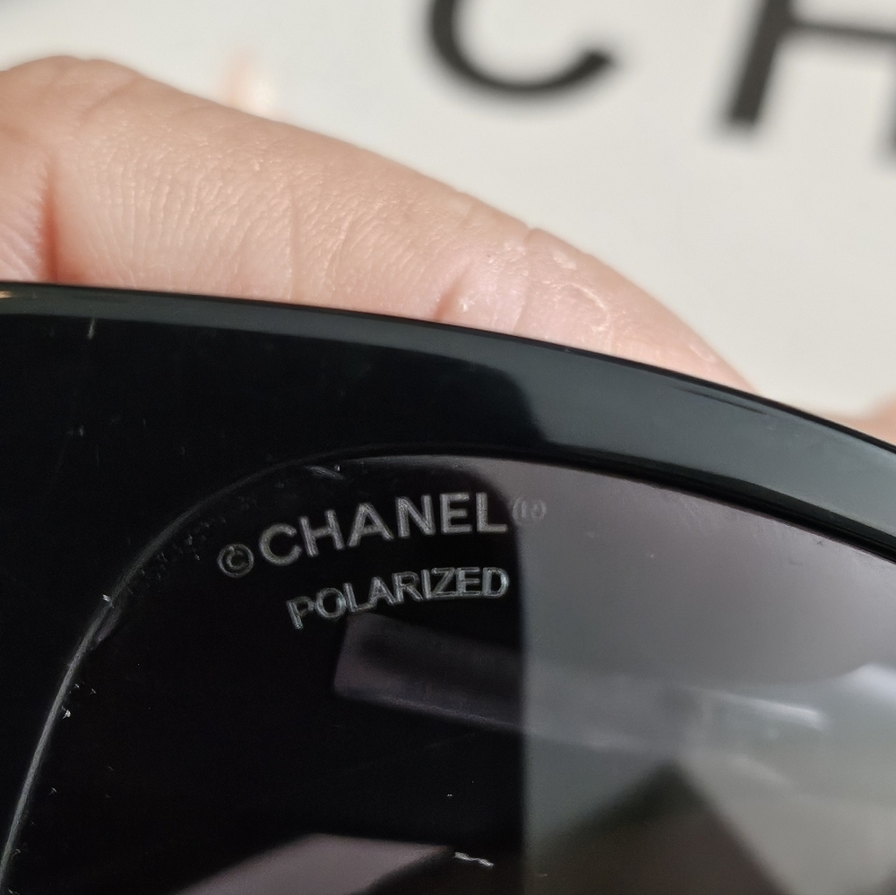 Authentic Chanel 5412 501/SC Black Women's Oversized Cat Eye Sunglasses Italy. - Picture 7 of 12